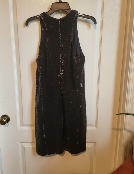 NWT MAJE BLACK/SILVER TWO TONE SEQUIN DRESS - Picture 7 of 10